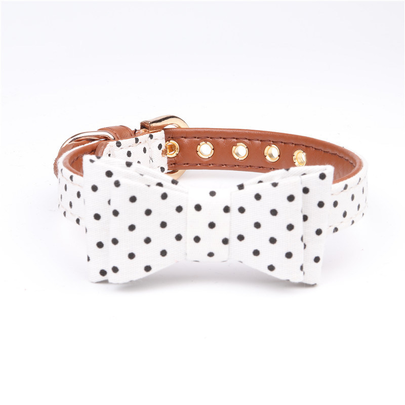 Dots Bowtie Collars Pet Leash Cute Dog Supply