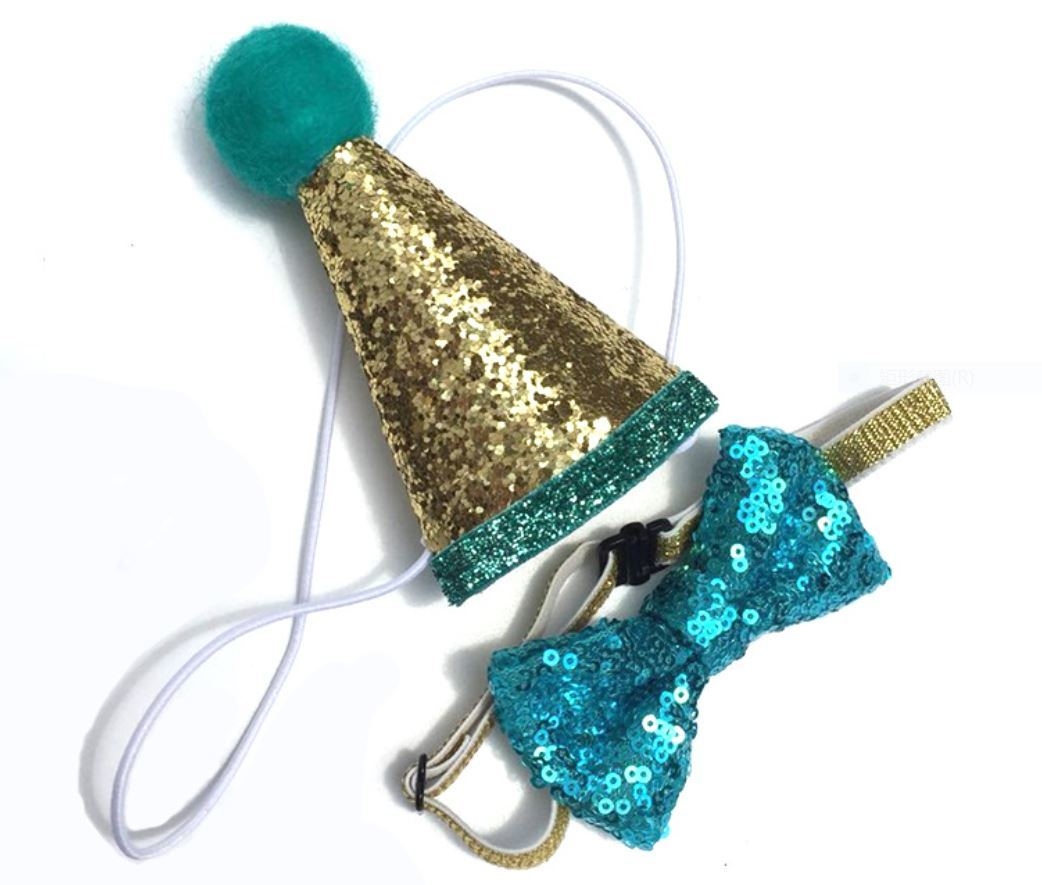 Holiday Dog Cute Hat Bowtie Collars Pet Wearing Accessories