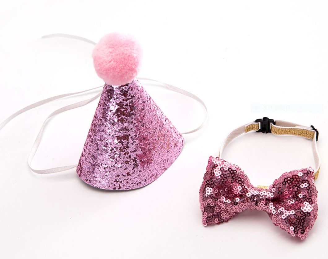 Holiday Dog Cute Hat Bowtie Collars Pet Wearing Accessories