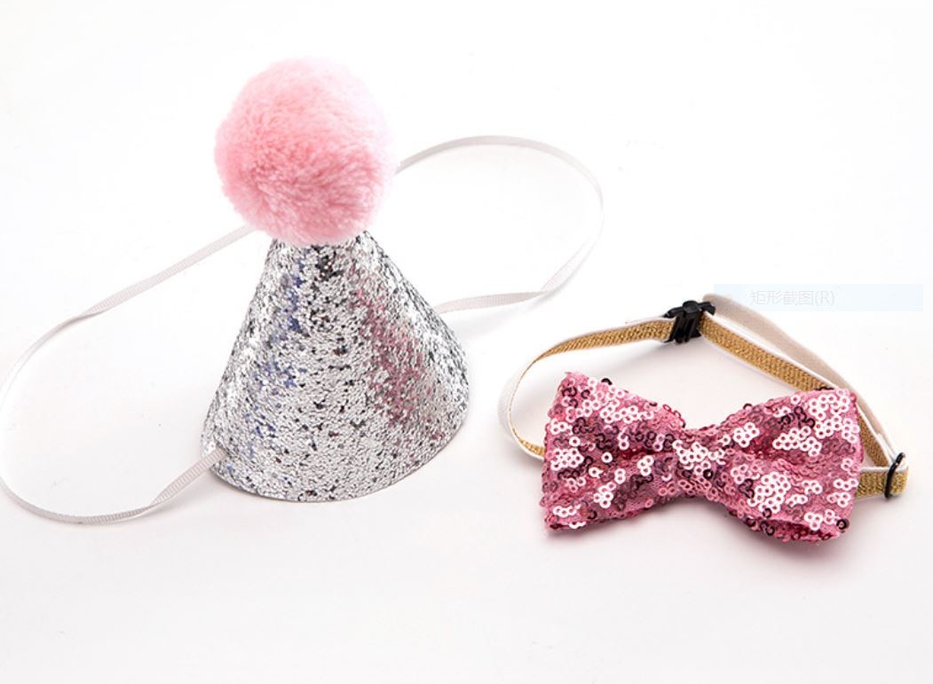 Holiday Dog Cute Hat Bowtie Collars Pet Wearing Accessories