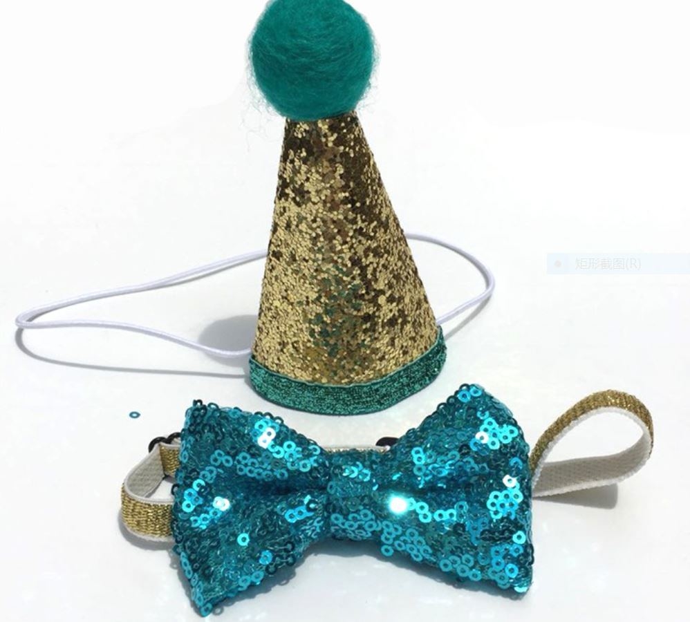 Holiday Dog Cute Hat Bowtie Collars Pet Wearing Accessories