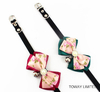 Cute Lace Bowtie with Bell Dog Collars Leather Pet Leads